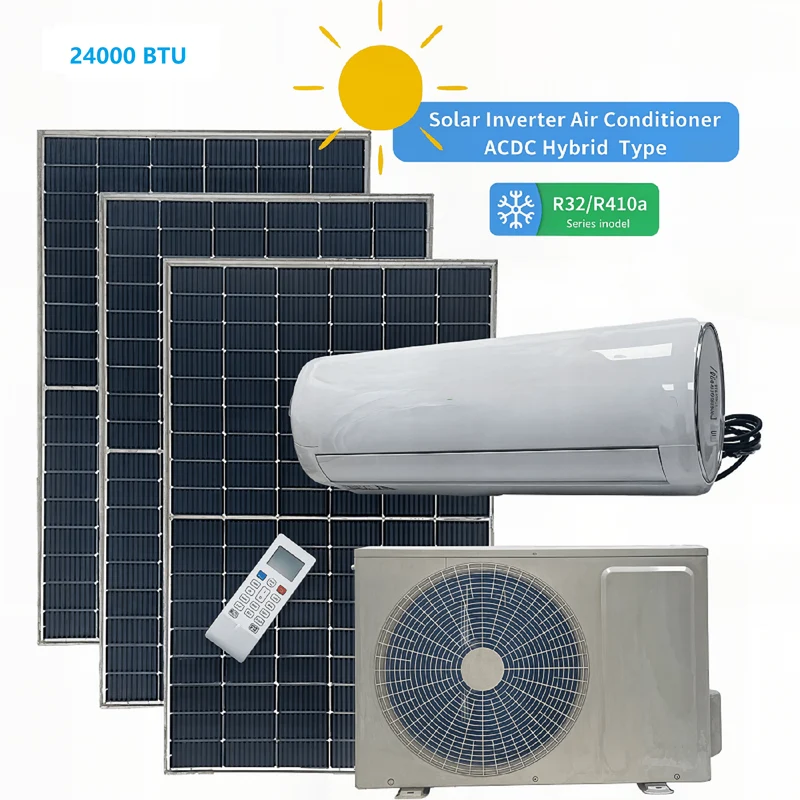 24000 BTU Solar-Klimaanlage – Hochleistungs-Hybrid-Off-Grid-Kühlung