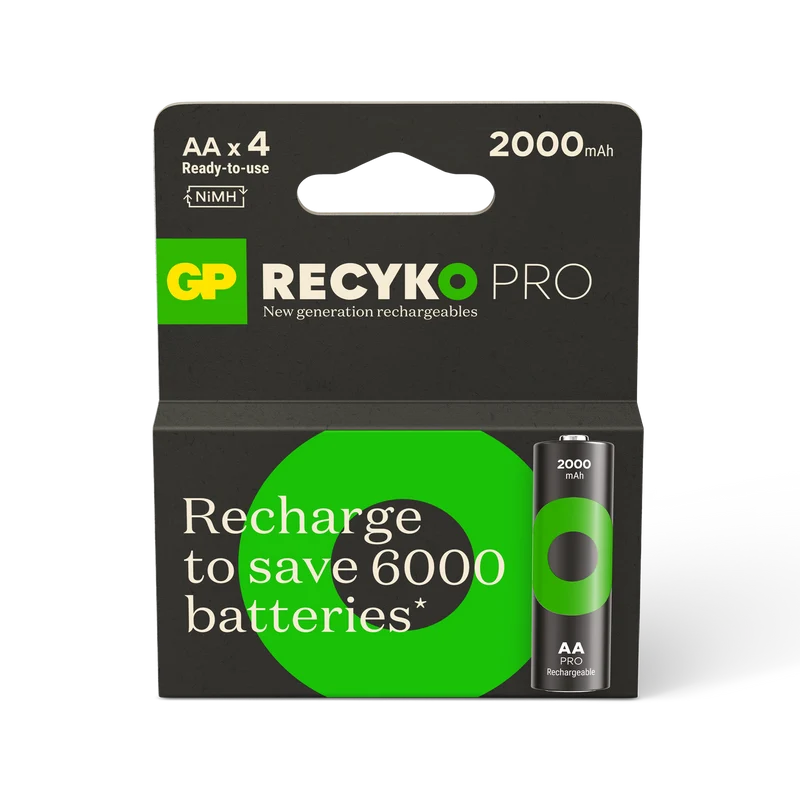 GP Recyko Pro NiMH 2000mAh AA Battery 4's