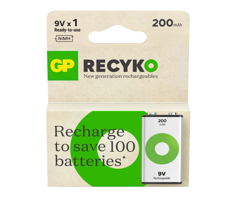 GP Recyko 9V Rechargeable Batteries