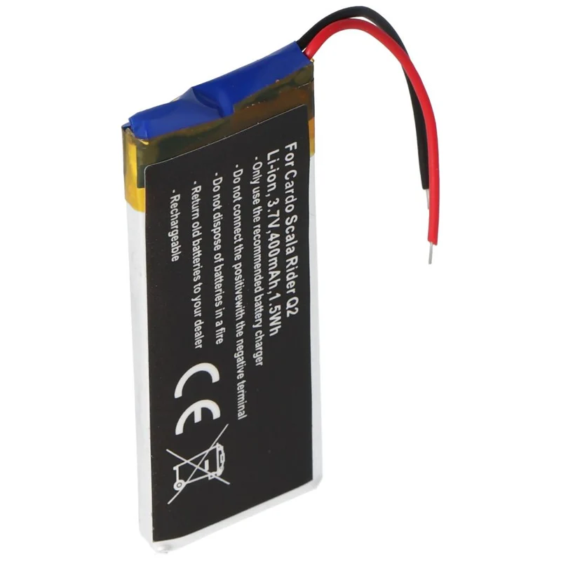 3,7V 400mAh Lipo Akku passend für Cardo Scala Rider Q2 Akku, Scala Rider Q2 Pro, BAT00008