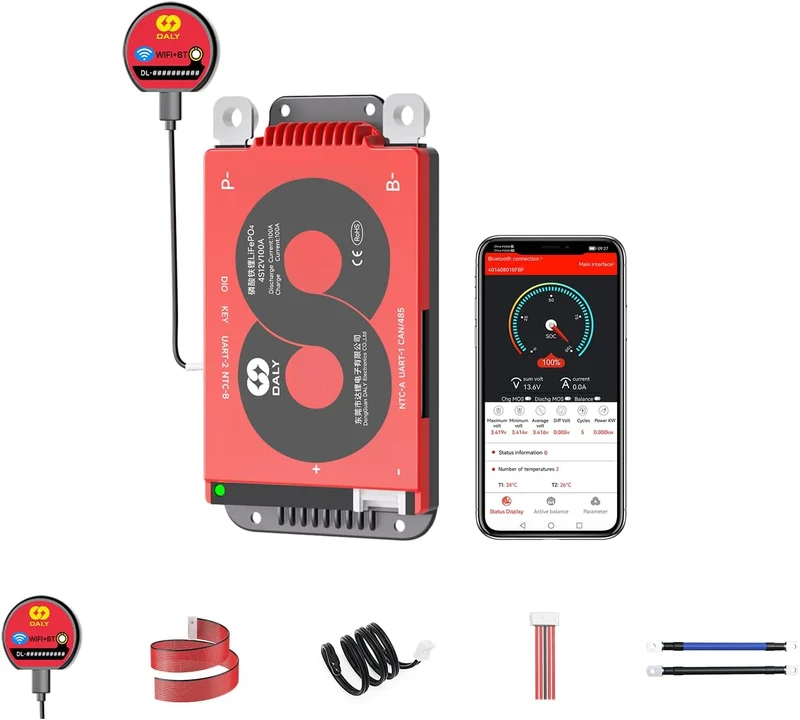 High-End Energiespeicher-Set 3,2V 314Ah LiFePO4 Batteriezelle & DALY Smart BMS mit WiFi