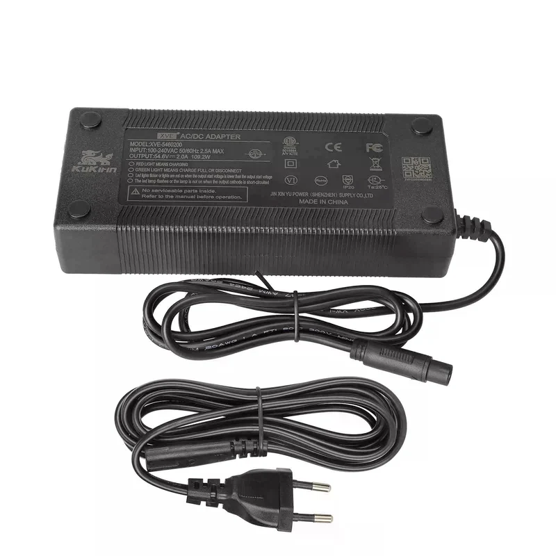 54,6V 2A 3-Loch CQ Stecker Ladegerät Für Den Elektroroller Kukirin G2 Pro DB