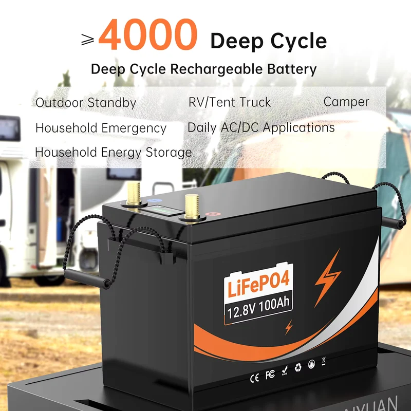 KEEPBATT 12V 100Ah LiFePO4 Batterie mit 14.6 20A Schnellladegerät Tieftemperaturschutz für Elektromotor