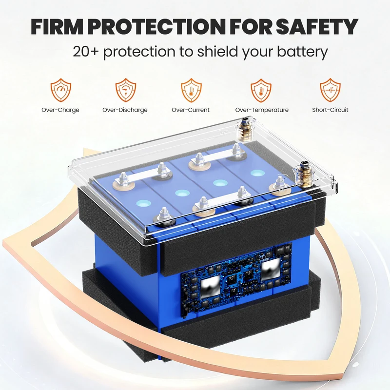 KEEPBATT 12V 100Ah LiFePO4 Batterie mit 14.6 20A Schnellladegerät Tieftemperaturschutz für Elektromotor