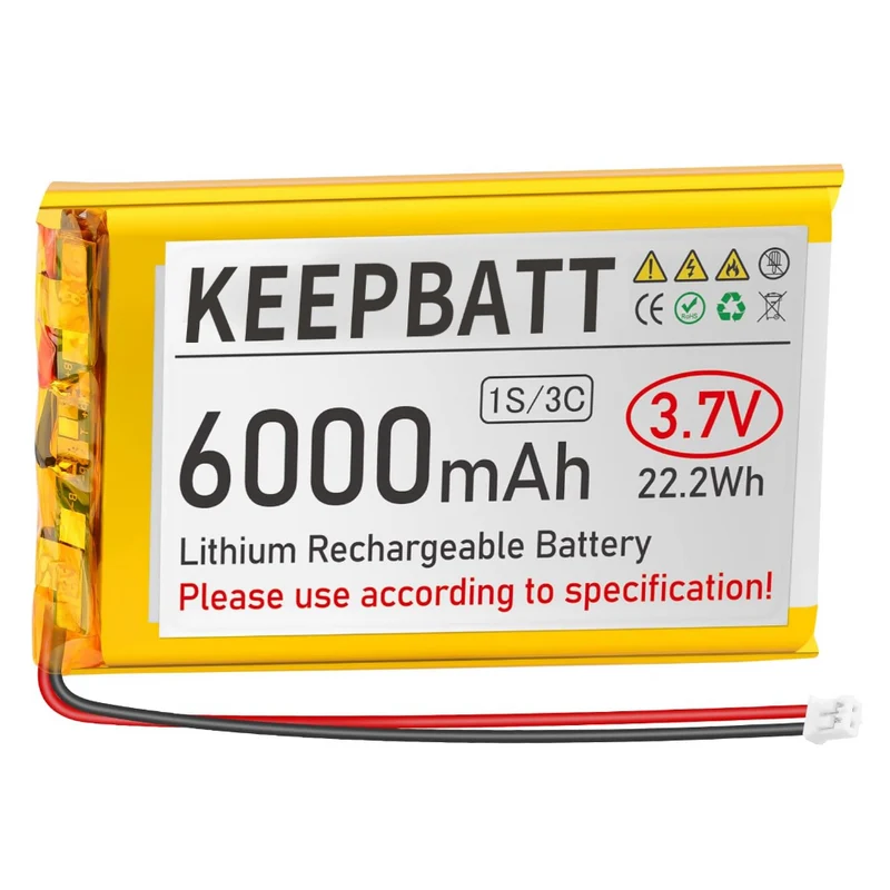 3,7V 6000mAh 906090 LiPo-Akku Wiederaufladbar 1S 3C Mit Schutzplatine PH2.0A-Stecker Für Arduino ESP32-Board RPI-Akkupack
