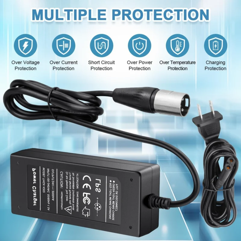 24V 2A 3-poliges XLR-Ladegerät Für Elektroroller-Akkus Für Go-Go Elite Traveller Plus HD US, Pride Mobility Scooter, Ezip Mountain Trailz, Jazzy Power Chair