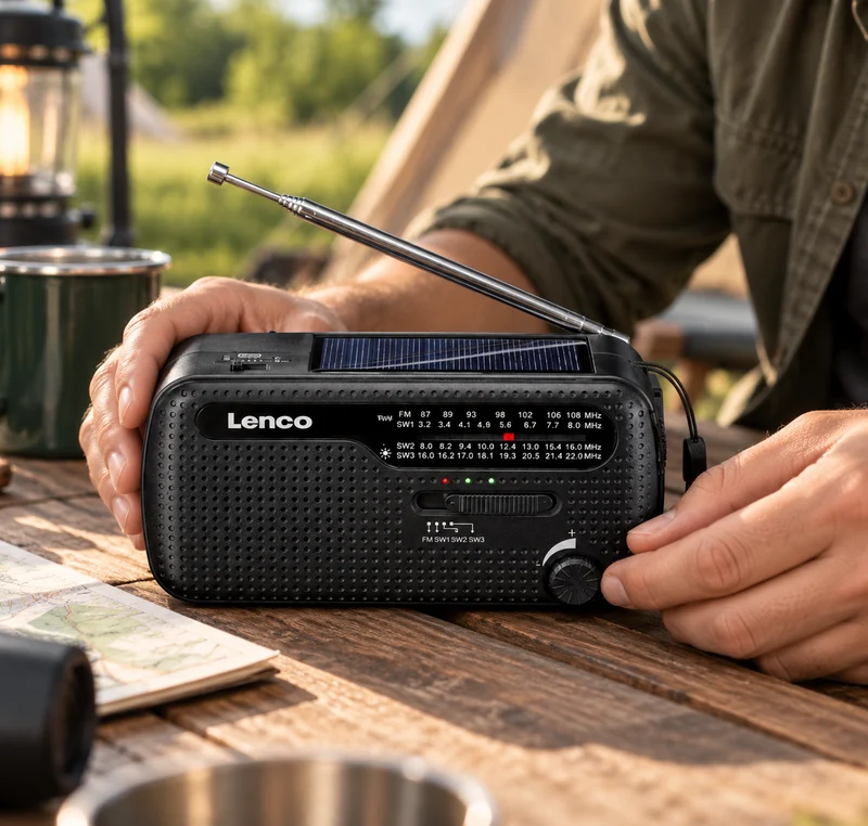 Noodradio opwindbaar – met zaklamp, powerbank en alarmsirene