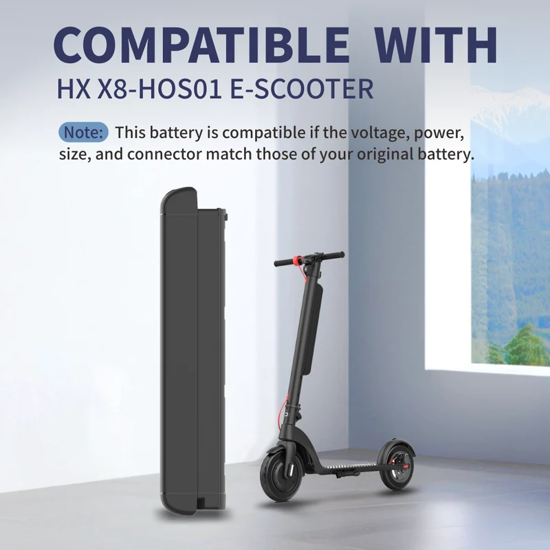 36V 10Ah Lithium Akku für HX X8-HOS01 E-Scooter Schnellladen Lange Akkulaufzeit