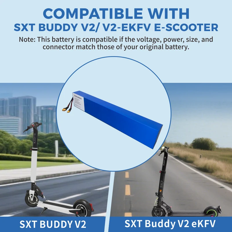 36V 10.5Ah Lithium Akku für SXT BUDDY V2/ V2-EKFV E-Scooter Schnellladen