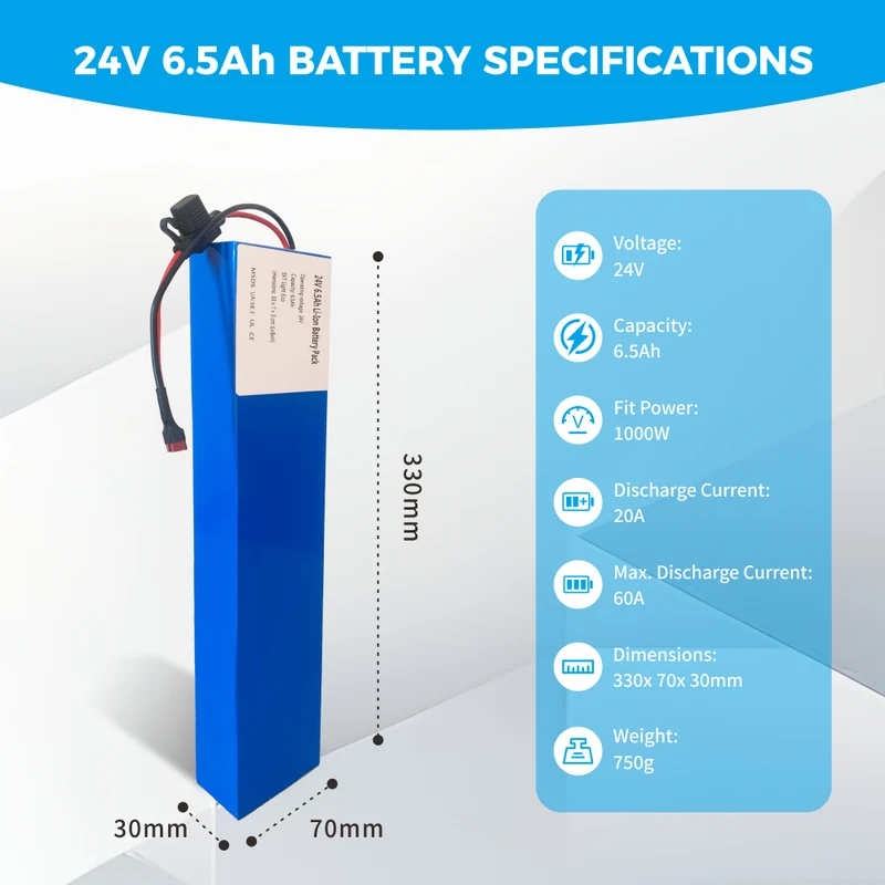 24V 6,5Ah Lithium Akku für SXT Light Eco E-Scooter Schnellladen