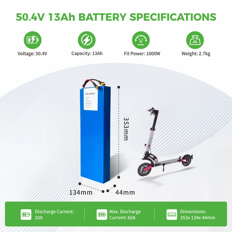 50.4V 13Ah Lithium Batterie für den SXT Buddy PRO eKFV E-Scooter Lange Akkulaufzeit