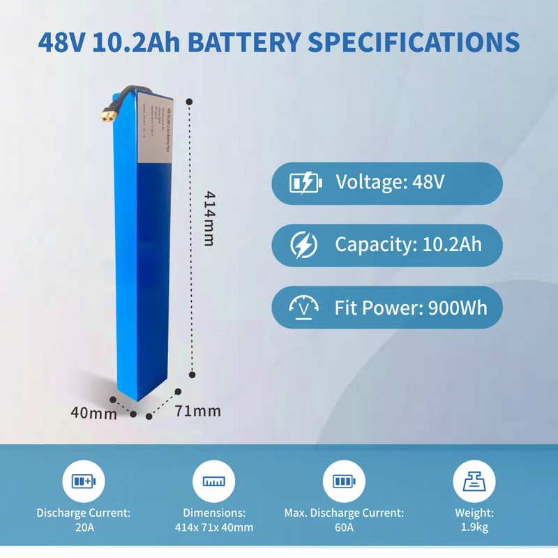 48V 10,2Ah Lithium Batterie für den SXT Light GT E-Scooter Schnellladen