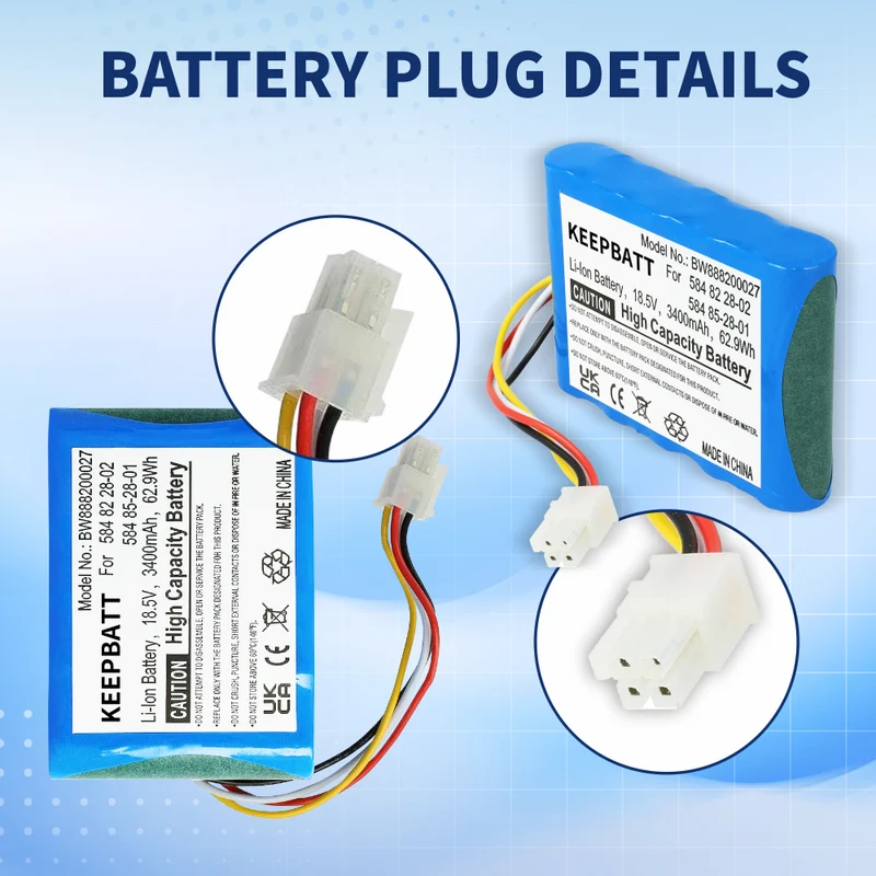 18,5V 3400mAh Li-Ionen-Ersatzakku kompatibel mit Husqvarna Automower 310 Mähroboter