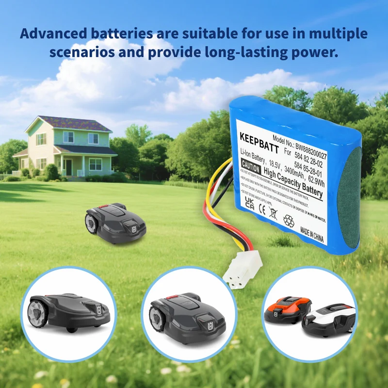 18,5V 3400mAh Li-Ionen-Ersatzakku kompatibel mit Husqvarna Automower 310 Mähroboter