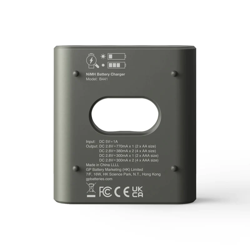 GP Recyko B441 USB Charger with 4 AAA Rechargeable Batteries 850 mAh
