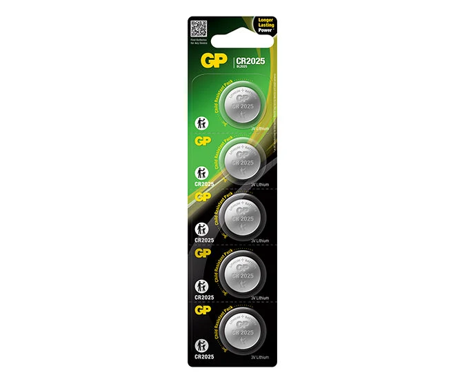 GP Lithium Coin Batteries CR2025 (DL2025)