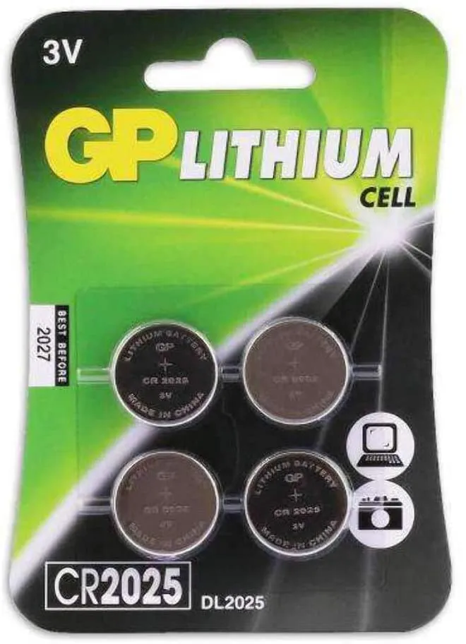 GP Lithium Coin Batteries CR2025 (DL2025)