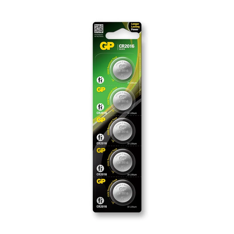GP Lithium Coin Batteries CR2016