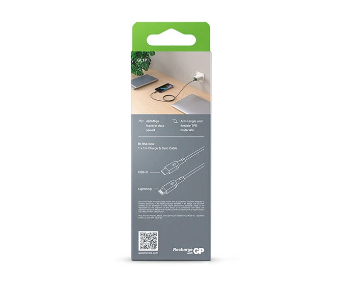 GP 1 metre USB-C to Lightning Charge & Sync Cable CL1P