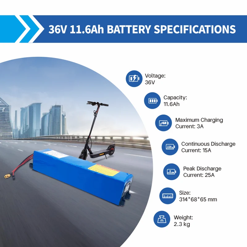 EU-Versand 36V 11.6AH 10S4P Ersatzakku für ePowerFun ePF-1/ ePF-1 PRO E-scooter 250W 350W 500W