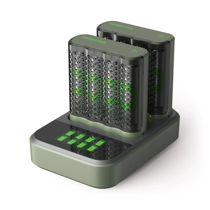GP ReCyko Speed Double Charger Dock (USB) D851 and 2 x Speed Charger (USB) M452 with 8 x Recyko AA 2600mAh NiMH Batteries