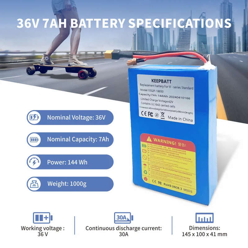 36V 7AH Ersatz Akku für Meepo Shuffle S MEEPO V4S V4 E-Scooter E-Skateboard
