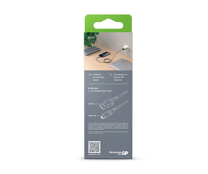 GP 1 metre USB-A to Lightning Charge & Sync Cable CL1N