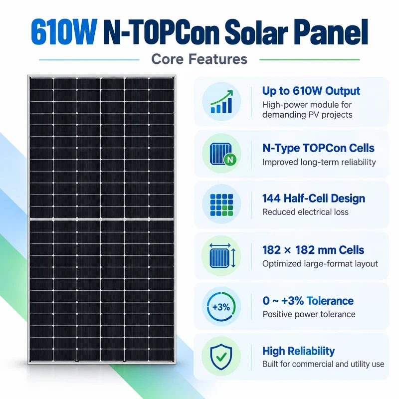 610-W-N-TOPCon-monokristallines Solarmodul