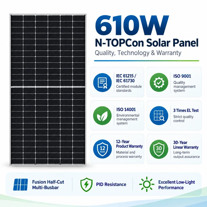 610-W-N-TOPCon-monokristallines Solarmodul