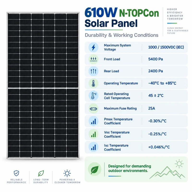 610-W-N-TOPCon-monokristallines Solarmodul