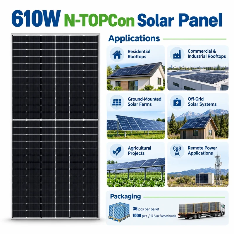 610-W-N-TOPCon-monokristallines Solarmodul