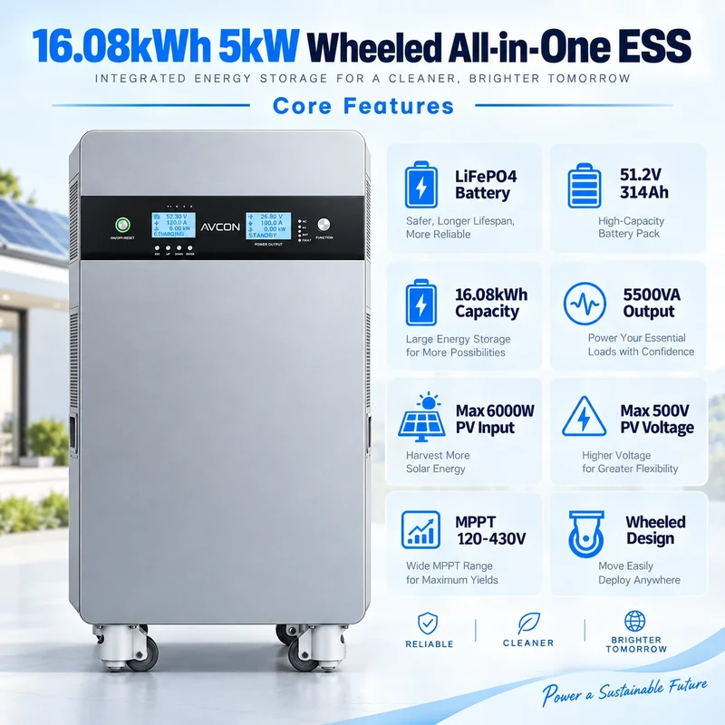 16.08 kWh 5 kW mobiles All-in-One-Off-Grid-Energiespeichersystem