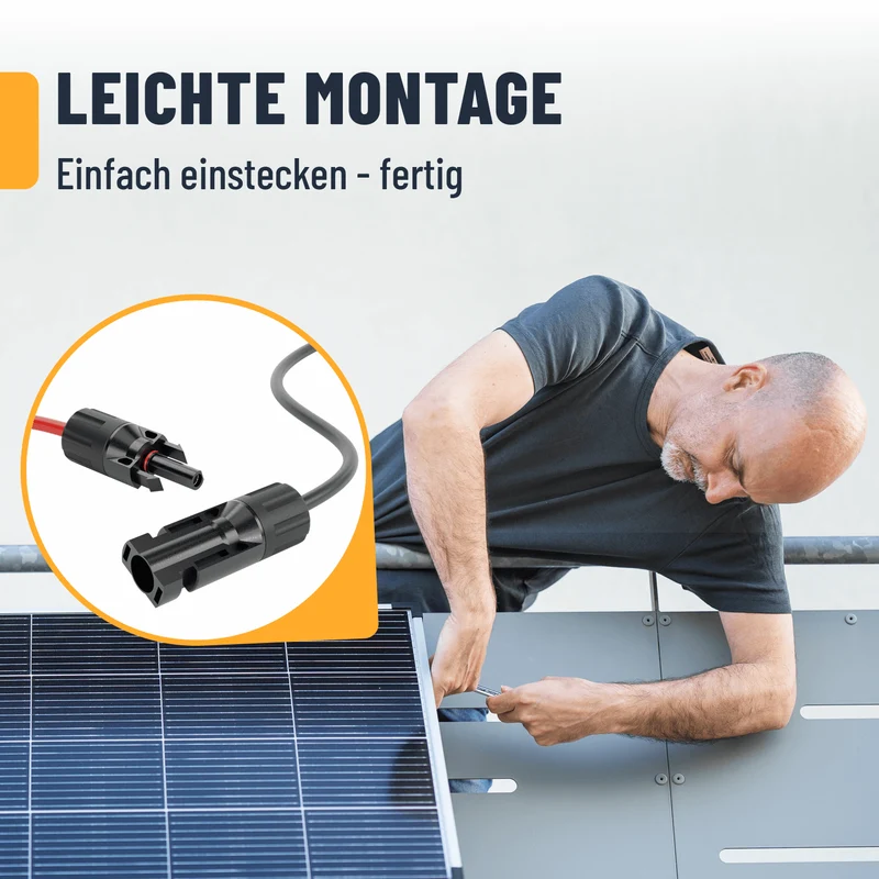 Solarkabel 4 mm² mit Solarsteckern