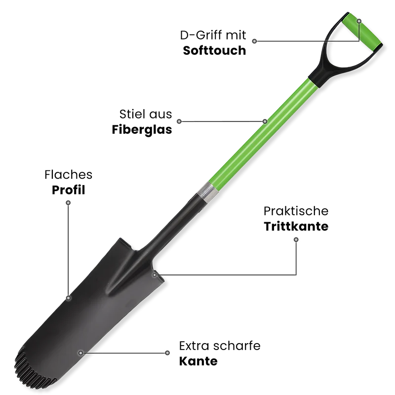 Drainagespaten mit Glasfaserstiel