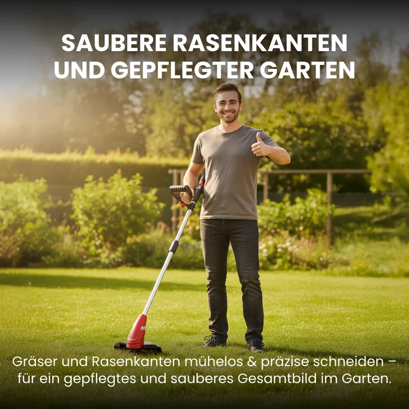 Akku-Rasentrimmer 12 V mit 2 Akkus