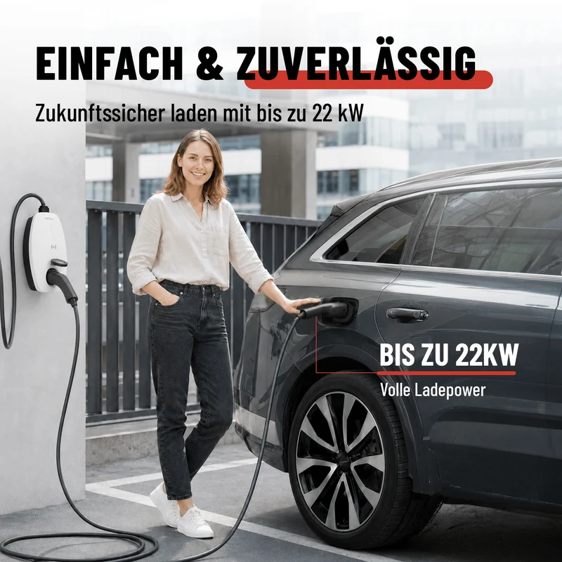Typ 2 Ladekabel 22 kW, 32 A, Mode 3