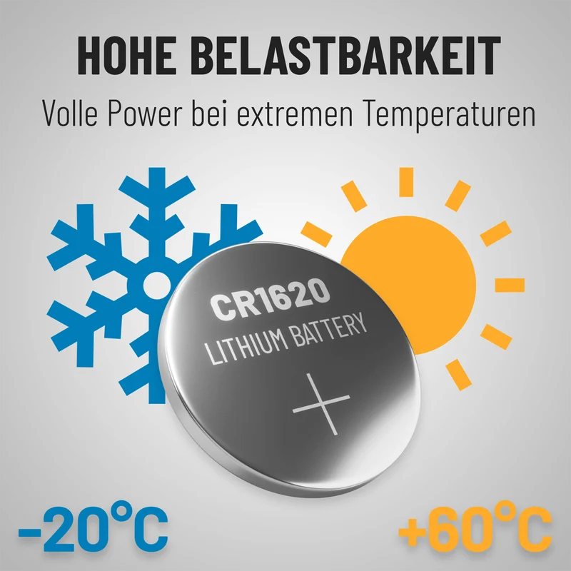 CR1620 Knopfzellen, 3 V Lithium