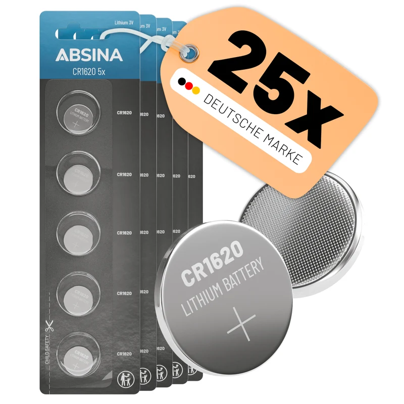 CR1620 Knopfzellen, 3 V Lithium