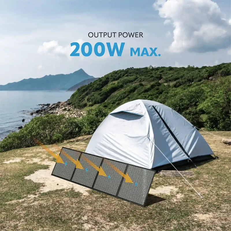 Vinnic Socompa Max 200W Faltbares Solarmodul | Monokristallin & Faltbar für Camping & Powerstation
