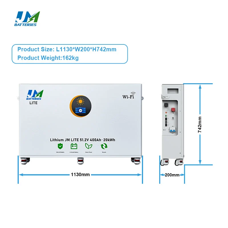 JM 20kWh Battery 48V 400ah Lithium Battery 20 kWh Lifepo4 for Solar Home System