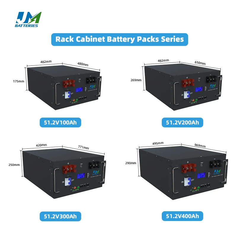 JM 48v Rack Mount Lithium Battery 51.2V 100ah Emergency Power Supply