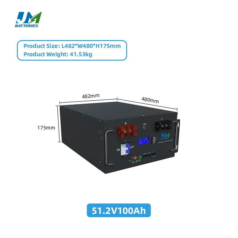 JM 48v Rack Mount Lithium Battery 51.2V 100ah Emergency Power Supply