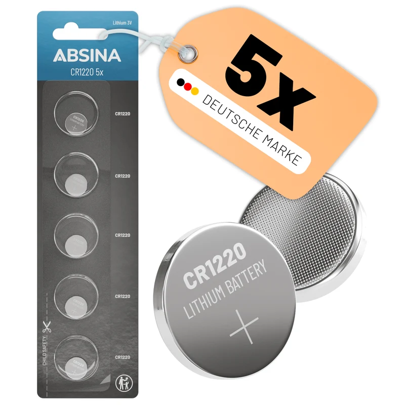 CR1220 Knopfzellen, 3 V Lithium