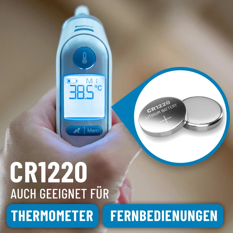 CR1220 Knopfzellen, 3 V Lithium