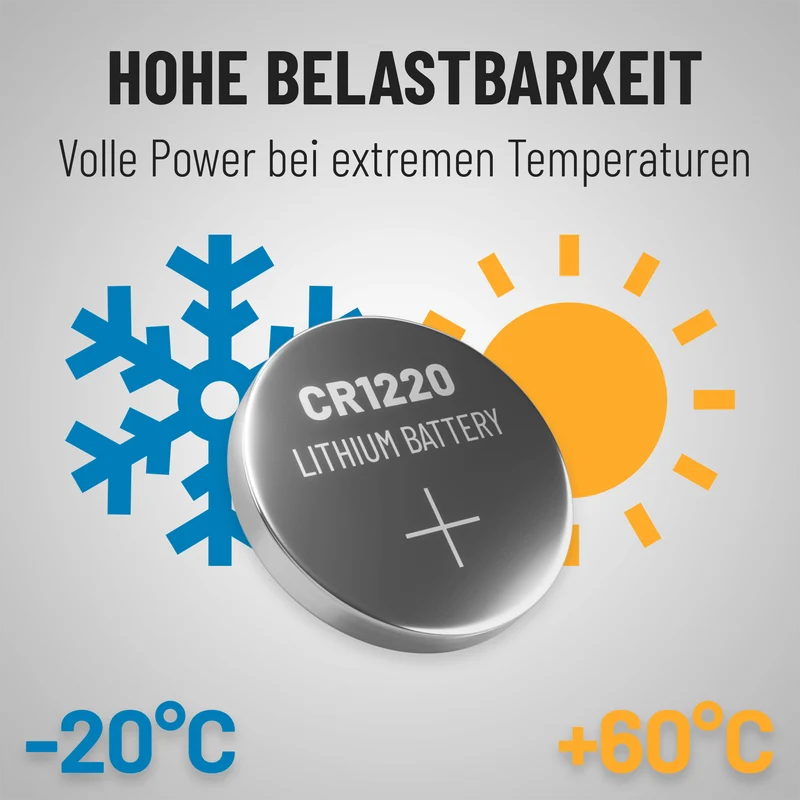 CR1220 Knopfzellen, 3 V Lithium