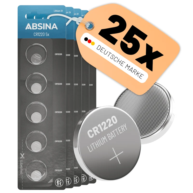 CR1220 Knopfzellen, 3 V Lithium
