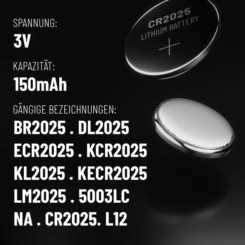 CR2025 Knopfzellen, 3 V Lithium