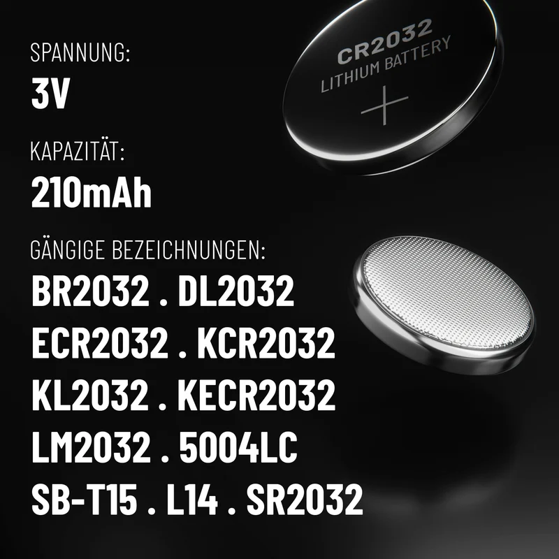 CR2032 Knopfzellen, 3 V Lithium