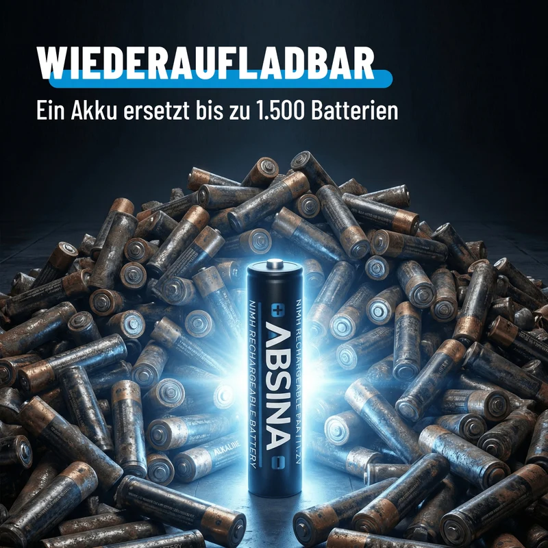 Akkus AAA Typ 1150, 1,2 V NiMH, mindestens 1.050 mAh