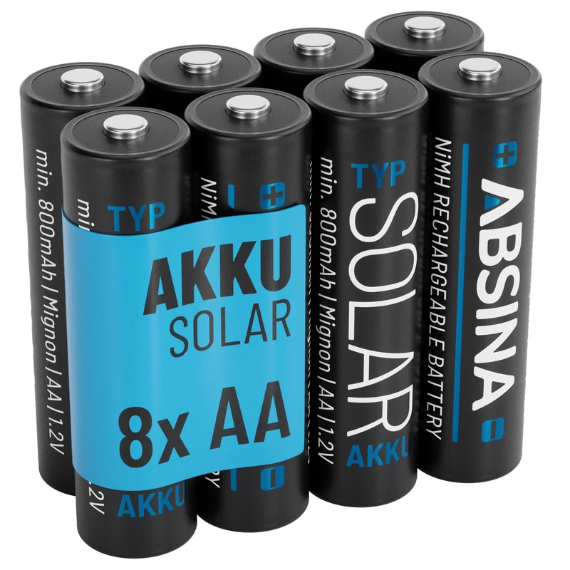 Solarakkus AA für Solarleuchten, 800 mAh, 1,2 V NiMH